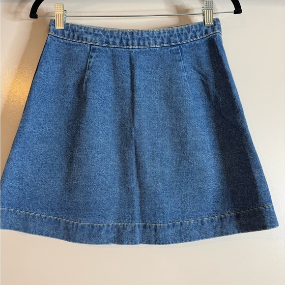 American Apparel Denim A-line Button-Front Skirt - Picture 4 of 10